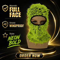 Cagoule tricotée effet vieilli avec logo personnalisé, masque de ski intégral coupe-vent pour sports d'hiver en extérieur, accessoire de tête courant