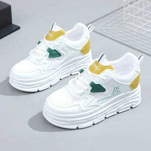 Zapatos de Mujer 2026, Casuales, con Suela Gruesa, Primavera/Verano, de Cuero PU, con Cordones, Impermeables, de Suela Plana - Product Image 1