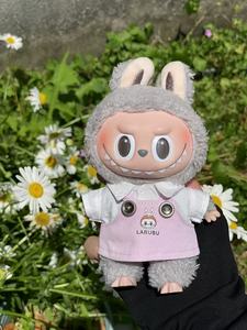 Labubu洋服17cm人形服ピンクグリーン猫ストラップドレスTシャツスーツLabubuアクセサリー - Product Image 4