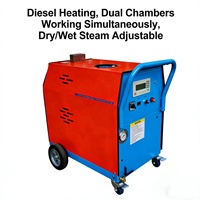 Nouvelle nettoyeuse vapeur mobile haute pression à double lance, chauffée au diesel, robuste, pour l'extérieur, idéale pour les laveries automobiles et l'élimination des résidus optiques sans traces.