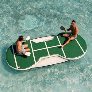 Terrain de pickleball gonflable commercial flottant pour sports nautiques, plateforme de pickleball flottante pour lac, rivière et océan - Product Image 1