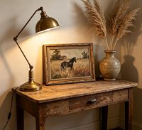 Tableau sur toile cheval encadré or vintage, décoration équestre style ferme, échantillons OEM ODM prêts en moins d'une journée
