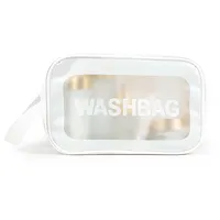 Su geçirmez beyaz temizle şeffaf makyaj çantası plastik PVC seyahat kozmetik cilt bakımı güzellik alet düzenleyici çantası tuvalet lavabo