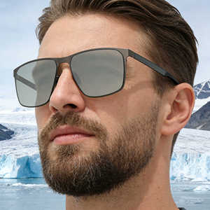 Lunettes de soleil polarisées à monture carrée Ks-3980 pour hommes, monture en métal noir et plastique, protection UV400, pare-soleil d'extérieur - Product Image 2