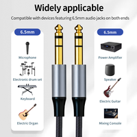 Vente directe usine – Câble audio guitare 6,35 mm mâle en cuivre étamé, prise jack plaquée or OEM ODM, double blindage, câble stéréo 6,5 mm
