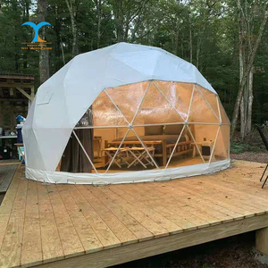 Khung thép ngoài trời đôi mái vòm Lều cắm trại tắm Lều rõ ràng PVC không thấm nước rõ ràng mái vòm Lều cắm trại thế giới nhà mái vòm - Product Image 1