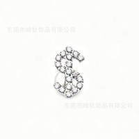 Piercing d'oreille en titane ASTM F136 avec signe dollar et zircon cubique, filetage interne M0.9, dos plat, style Hip Hop Streetwear, pour un look personnalisé et affirmé