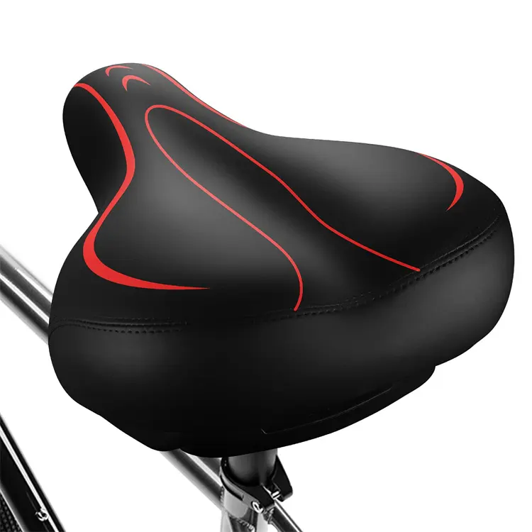 Asiento de bicicleta de espuma viscoelástica de cuero impermeable de repuesto Universal cómodo ajustable