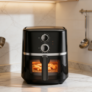 Freidora de Aire de 5.5L, Bandeja Antiadherente Desmontable, Perillas Dobles, Ventana Visible, Protección Contra Sobrecalentamiento, Fácil de Limpiar para Cocinas Modernas - Product Image 6