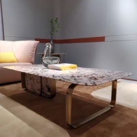 Vente en gros de produits standard d'exportation de haute qualité table basse en marbre moderne ensemble de table basse de luxe pour salon