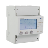 Acrel ADL400 Medidor de energía de riel DIN trifásico de cuatro cables Max 80A Pantalla LCD de conexión directa para cargador EV Solar