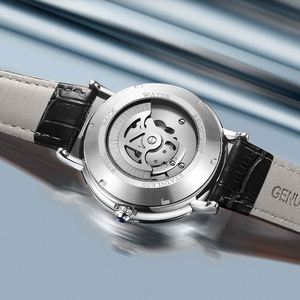 Montre mécanique pour homme en acier inoxydable 2025 – Nouveauté tendance avec cadran noir simple et bracelet en céramique, style personnalisé et couronne élégante - Product Image 5