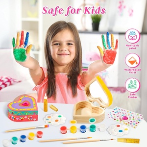 Kit portagioie per la pittura a forma di <span class=keywords><strong>cuore</strong></span> in legno con diamanti a forma di <span class=keywords><strong>cuore</strong></span> per bambini - Product Image 5