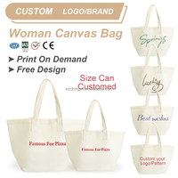 Sac fourre-tout en coton durable imprimé de logo personnalisé sac de plage moyen promotionnel pour un usage quotidien stockage recyclable publicité en toile