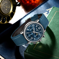 Jam Tangan Pria NIBOSI 2729 Chronograph Quartz Tali Kulit Nilon Bisnis Olahraga Dial Tanggal Bercahaya OEM Multifungsi