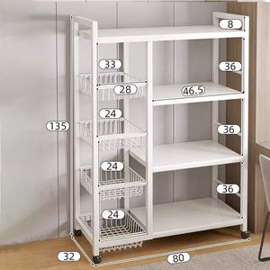 تخفيضات كبيرة موفر للمساحة 4 طبقات رف تخزين للمطبخ سلال معدنية متينة متعددة الوظائف منظم خضروات أواني طعام - Product Image 2