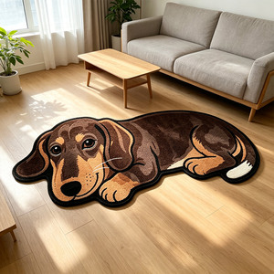 Alfombra Personalizada con Estampado Animal Irregular, Alfombra con Forma de <span class=keywords><strong>Husky</strong></span> Impresa en 3D, Alfombra de Área con Forma Personalizada, Suave y Afelpada - Product Image 2