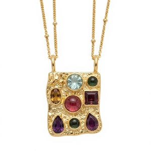 Collier en argent sterling 925 avec tourmaline, collier en or 18 carats, bijoux fins de luxe, colliers pour femmes et filles, cadeau - Product Image 1