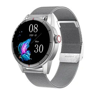 R6 1.32 inch Round Screen 2 in 1 Bluetooth Earphone Smart Watch, Support Bluetooth Call / Health Monitoring(Silver Steel Strap)