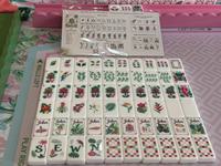 Juego de Mahjong Americano Plegable de Lujo, Moderno, de 3 Capas, con Fichas Grabadas y Coloreadas de Acrílico Premium, 160 Piezas, Estilo Tropical Resort & Palm Beach