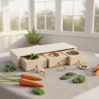 Jouet interactif en bois fait main pour lapin et petits animaux – Boîte à friandises