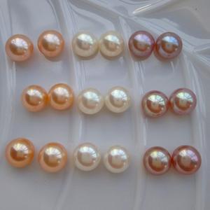 Perles d'eau douce rondes Mantou plates de haute qualité, 8-8,5 mm, sans défaut, sans graines, demi-trous, perles naturelles en vrac, peuvent être associées - Product Image 3