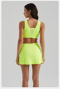 Vêtements de sport d'été pour femmes solide Yoga <span class=keywords><strong>Tennis</strong></span> costume respirant Spandex/Polyester taille haute minceur Figure-étreinte XXL - Product Image 3