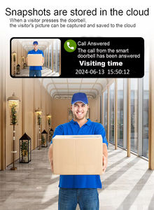 <span class=keywords><strong>Sonnette</strong></span> <span class=keywords><strong>sans</strong></span> <span class=keywords><strong>fil</strong></span> blanche extérieure 30W IP44 étanche portée de 200m pas de batterie requise Wifi connecté bienvenue mélodie carillons porte - Product Image 2