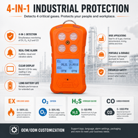 Détecteur de gaz portable HIREP 4-en-1, analyseur multi-gaz EX O2 H2S CO, vente en gros OEM ODM