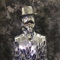 Personnalisable Chanteur Club Scène Danse Performance Porter Argent Miroir Homme Costume Miroir Femmes Robe Verre Robot Costume