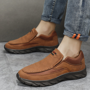 Zapatos informales de cuero para hombre, mocasines transpirables, zapatillas de deporte para hombre, calzado plano de cuero cómodo para hombre, zapatillas de deporte para hombre - Product Image 5
