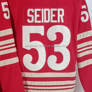 Detroit Moritz Seider kırmızı Centennial en kaliteli dikişli ulusal hokey forması gemi hazır - Product Image 1