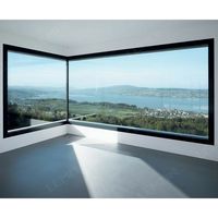 Ventana abatible de doble acristalamiento NZS, marco de aleación de aluminio, acero inoxidable para villas, marco de vidrio de aluminio residencial