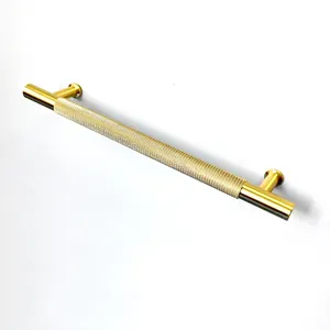 Custom knurled T bar handle pull for bathroom dresser custom aluminum alloy dresser pull and knob