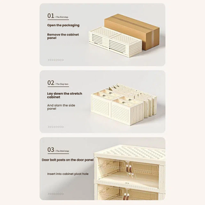 <span class=keywords><strong>Zapatero</strong></span> Portátil Plegable de 4 Niveles, de Perfil <span class=keywords><strong>Bajo</strong></span>, de Plástico, para Entrada, Pasillo, Apartamento o Dormitorio - Product Image 6
