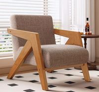 Mid-Century Richard Stuhl, Designer Massivholz Akzentstuhl, Nordisch-Französischer Retro-Sessel für Wohnzimmer