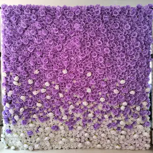 3D نشمر وردة من الحرير لوحات الزهور الاصطناعية جدار لحفل زفاف استحمام الطفل خلفية الشعر صالون جدار ديكور