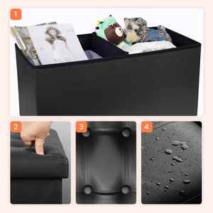 Home Storage <b>Bin</b> Pu Leather Storage Ottoman Storage Stool Bed End Bench Storage Foot Stool Box - Product Image 6