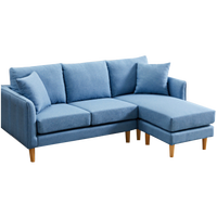 Canapé d'angle en tissu avec ottoman pour appartement, salon, décoration, mobilier