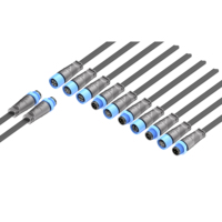 Connecteur de câble électrique étanche IP67 M15 à 3 broches 250V 10A pour éclairage LED, prise pour bande lumineuse extérieure adressable