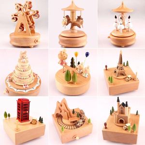 OEM Wholesale Round Christmas <b>Train</b> Carousel Ballerina Custom <b>Wooden</b> Music Box for Girls Gifts - Product Image 6