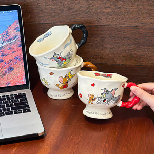 Tasse en céramique <span class=keywords><strong>Tom</strong></span> et Jerry, design de dessin animé, avec poignée, cadeau de bureau, pour cadeaux, été 2024 - Product Image 1