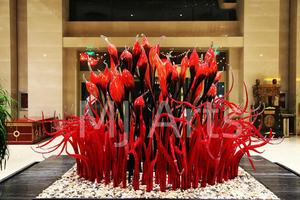 Escultura de Vidrio Soplado Decorativa para Centros Comerciales Modernos, Escultura de <span class=keywords><strong>Cañas</strong></span> Artificiales de Vidrio de Murano, Grande y Alta, para Hoteles y Restaurantes - Product Image 3