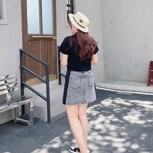 Cárdigan de Verano para Mujer Talla Grande, Negro, Cintura Alta, Manga Corta, con Cierre, N8069, Color Sólido, Popelina de Algodón - Product Image 1