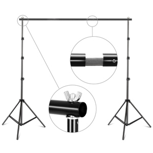 Support de <span class=keywords><strong>fond</strong></span> de studio photo 2,6 m x 3 m avec toile de <span class=keywords><strong>fond</strong></span> verte et kit d'éclairage photographique - Product Image 2