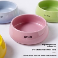 Bol en céramique moderne pour animaux de compagnie, à rebord conique, anti-éclaboussures, étanche, pour chien et chat, résistant aux traces de salive, facile à nettoyer