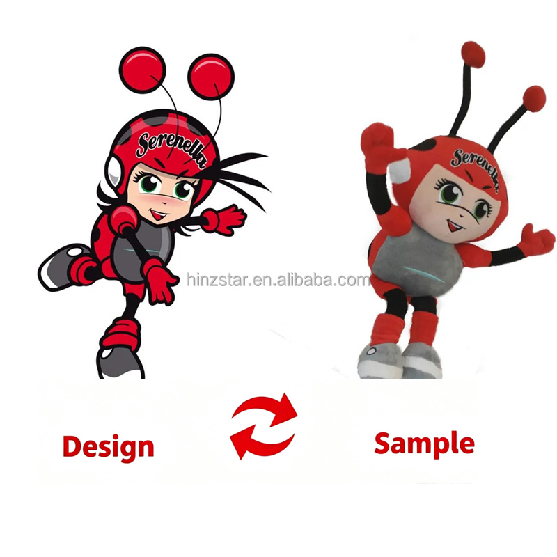 Factory Custom Stuffed Own Design Images Ladybug Plush Doll Super Soft Plush Cotton Stress Relief Toy For Kids Mascot