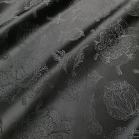 Nouvelle Tendance Prix Usine Tissu Jacquard Noir Formel Confortable à Motifs Floraux pour Vêtements, Costumes et Robes JSD-4294