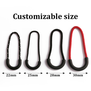 Tùy chỉnh thương hiệu logo U hình dạng mềm PVC/TPU dây kéo thanh trượt Silicone Rope Zip puller - Product Image 6