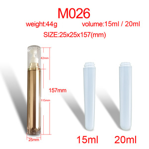 20ml di plastica bottiglia di crema per gli occhi con argento Spray interno sfera di rullo bianco per essenza olio Stick in bianco MOQ imballaggio 100pc - Product Image 4